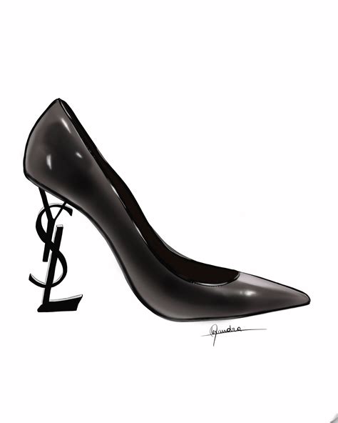 ysl heels line drawing